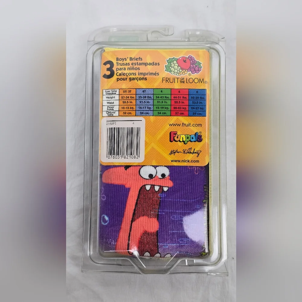 VINTAGE SpongeBob SquarePants Underwear Boys Briefs Size 4 - NEW NIP 3 pack